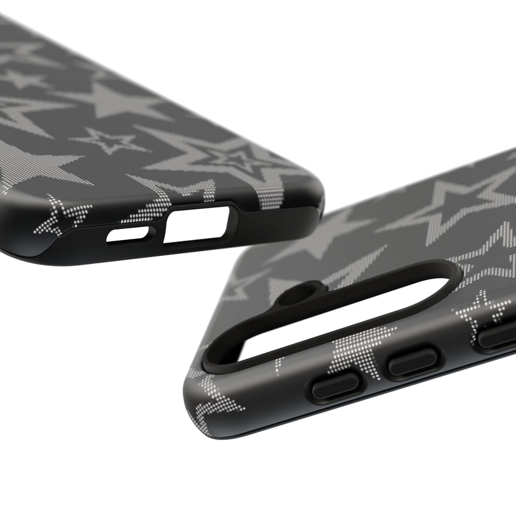 Black Star Pattern Tough Phone Case — Durable Protective Phone Cover