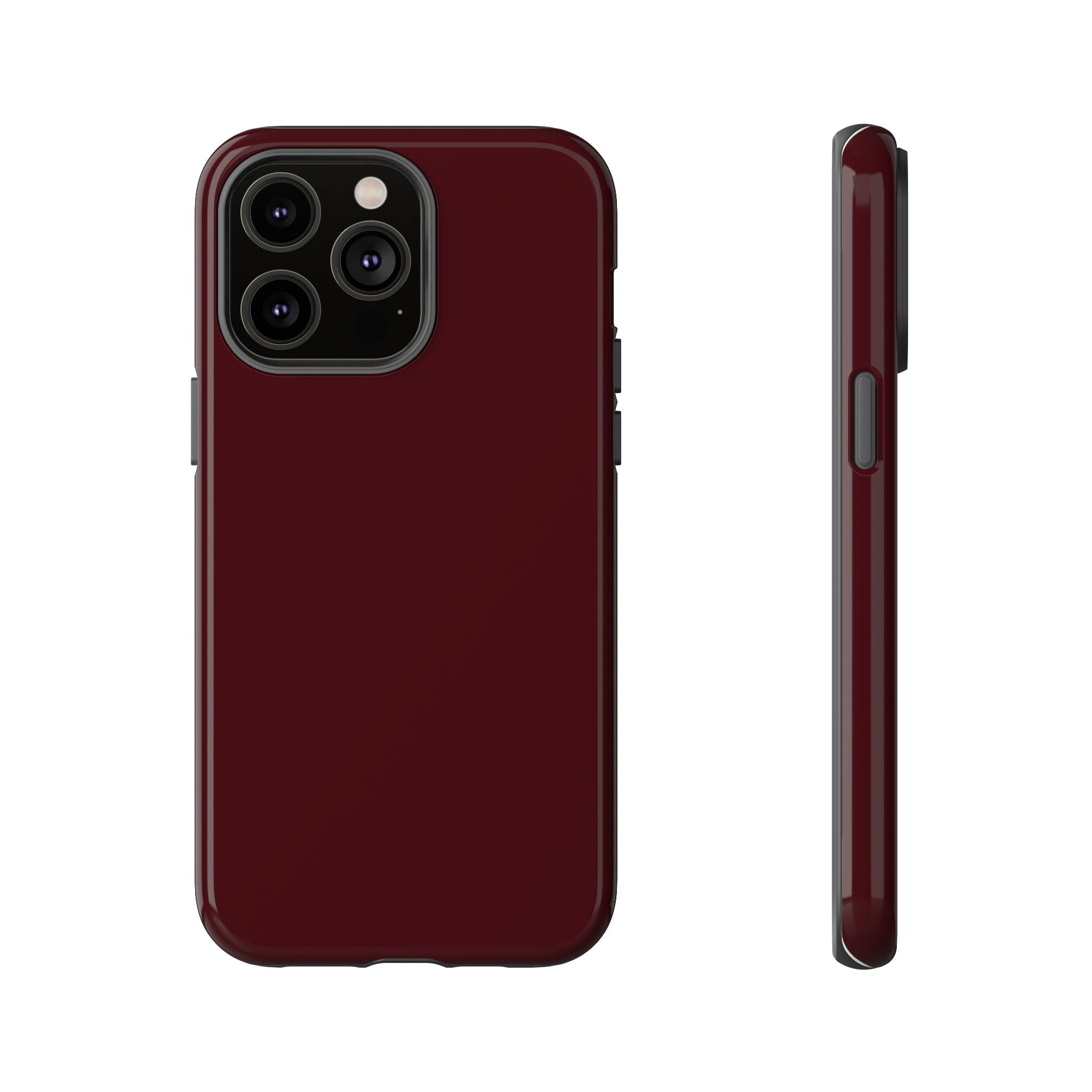 Maroon Tough iPhone Case — Slim Impact-Resistant Protective Cover