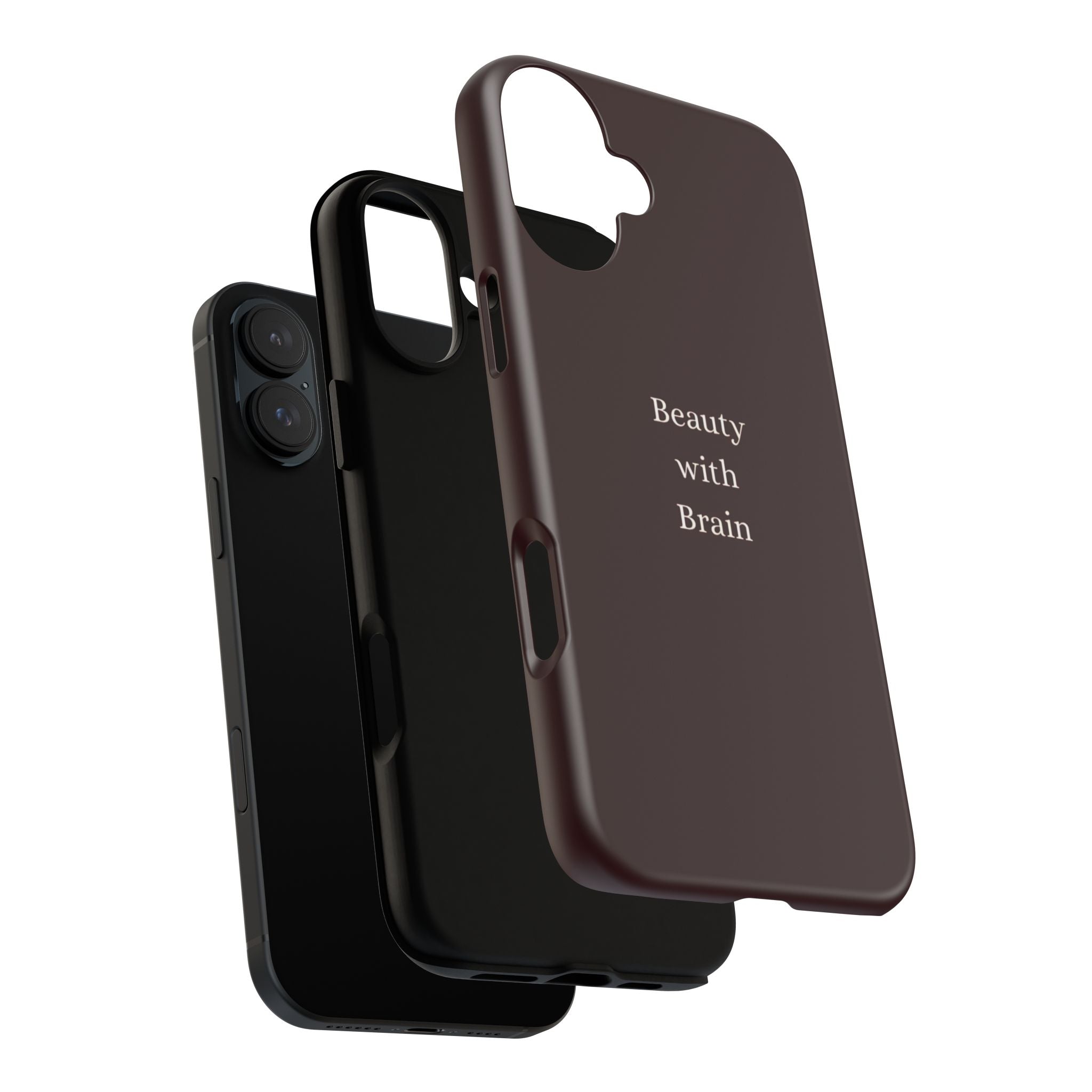 Tough Case — "Beauty with Brain" Protective iPhone Case (Sleek Maroon)