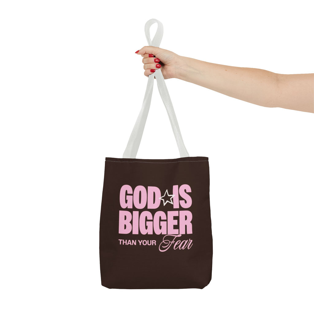 "God Is Bigger Than Your Fear" Scripture Quote Tote Bag