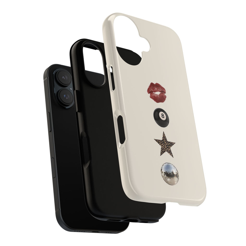 Kiss 8-Ball Star iPhone Case – Trendy Minimalist Protective Cover