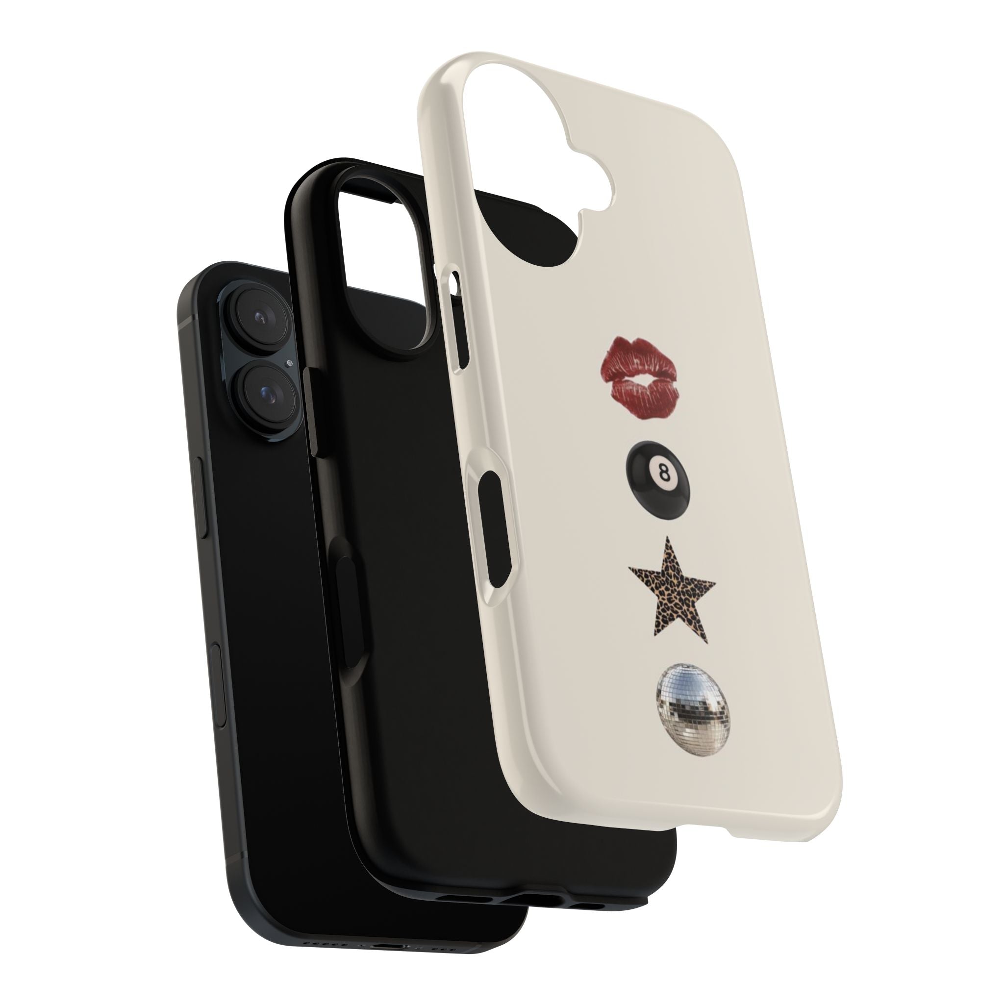 Kiss 8-Ball Star iPhone Case – Trendy Minimalist Protective Cover