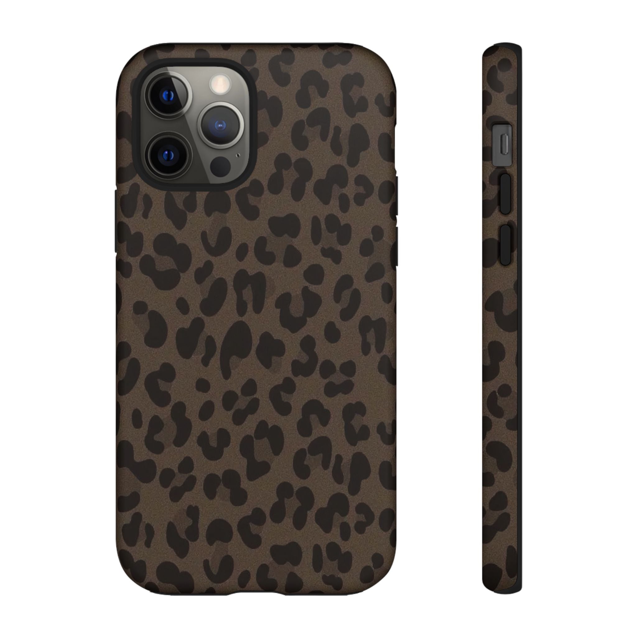 Leopard Print Tough iPhone Case — Durable Brown Animal Pattern Protective Cover