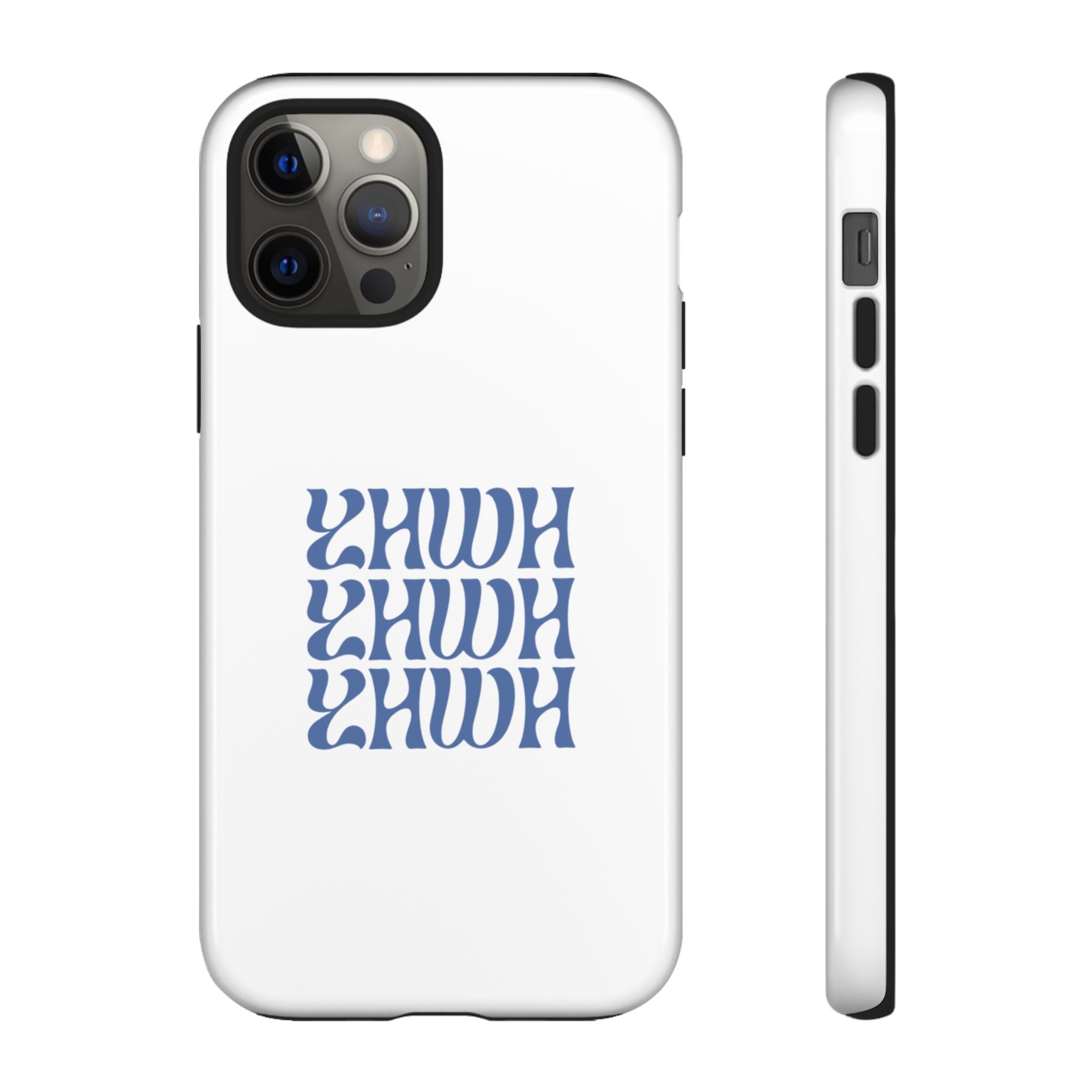 "YHWH" — Retro Blue Wavy Tough Phone Case