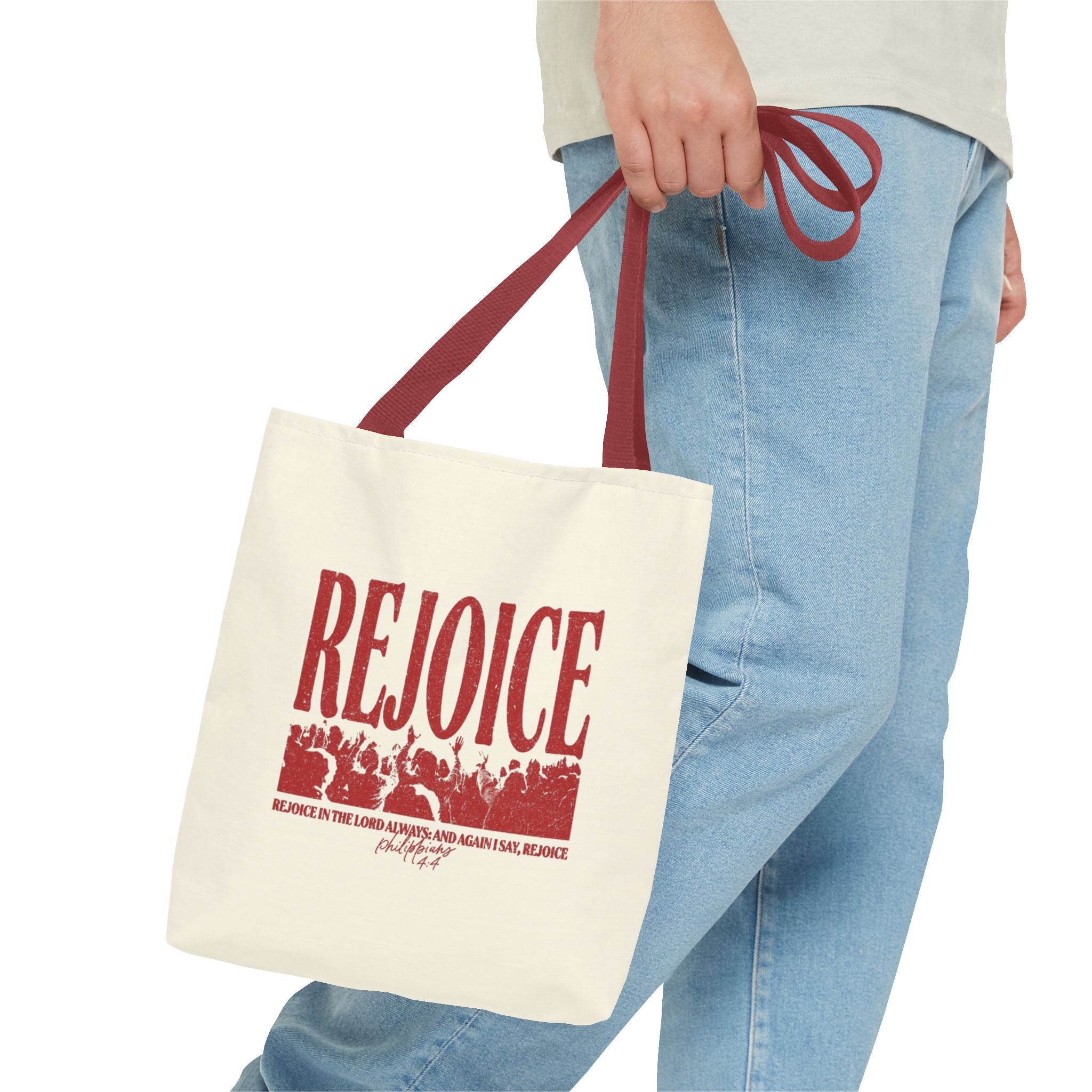 "Rejoice" Graphic Tote Bag