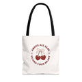 "Above All Else Guard Your Heart" Cherry Graphic Tote Bag
