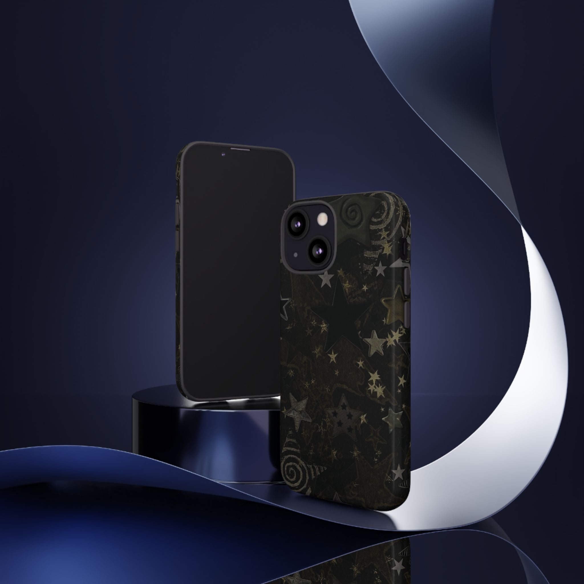 Black Starry iPhone Case – Protective Tough Case with Subtle Galaxy Pattern