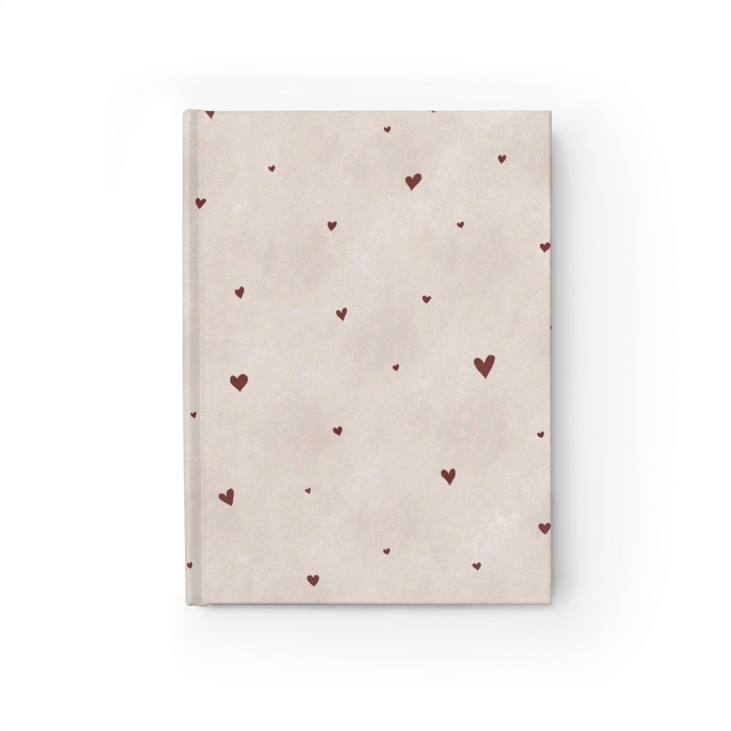 Hardcover Ruled Journal — Blush Heart Dotted Cover, Lined Notebook for Notes & Daily Reflections
