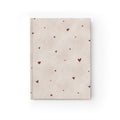 Hardcover Ruled Journal — Blush Heart Dotted Cover, Lined Notebook for Notes & Daily Reflections