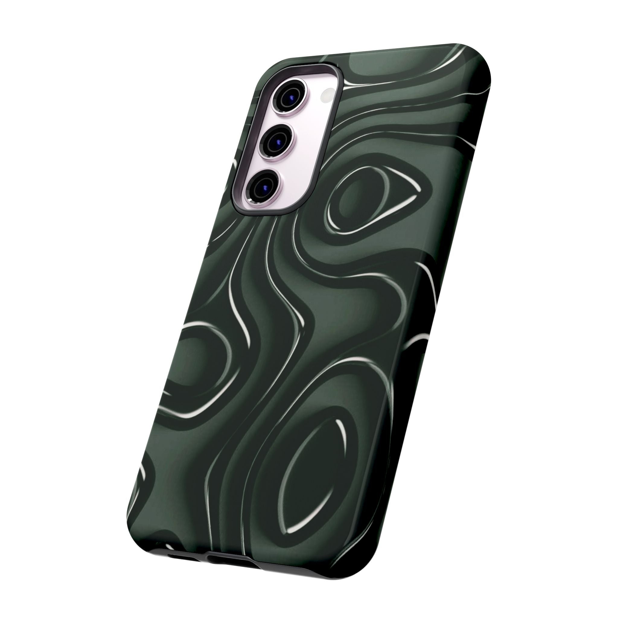 Dark Green Abstract Swirl Tough Phone Case