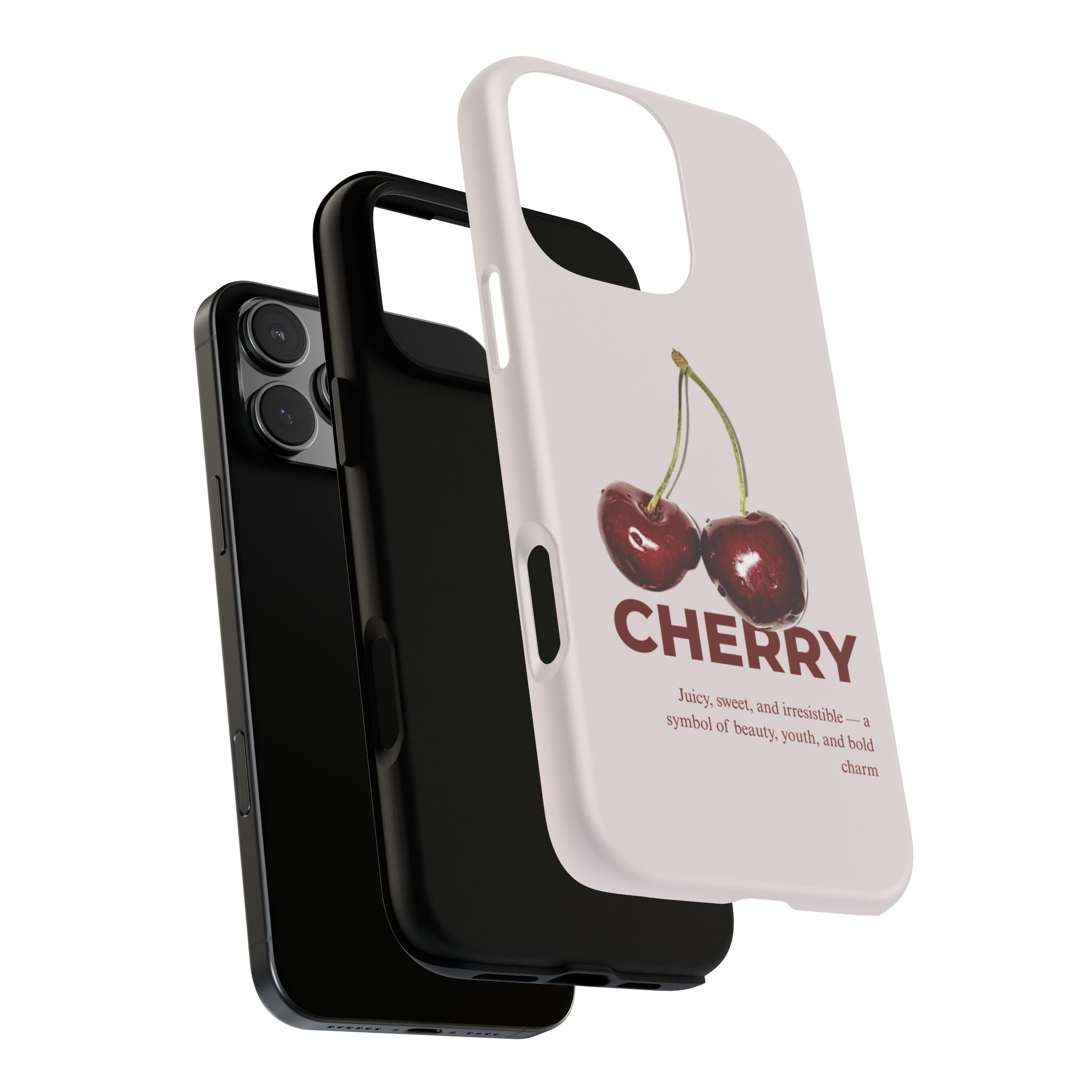 Cherry Vintage iPhone Case — Retro Cherry Illustration with 'CHERRY' Text