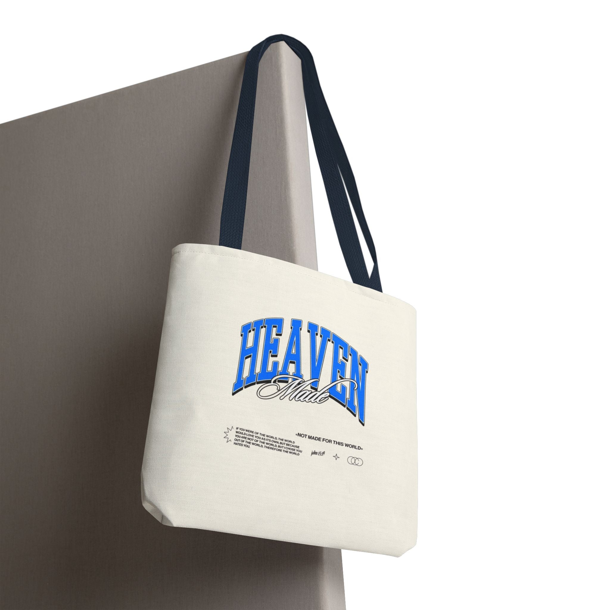 Heaven Music Tote Bag - Retro Blue Graphic All-Over Print