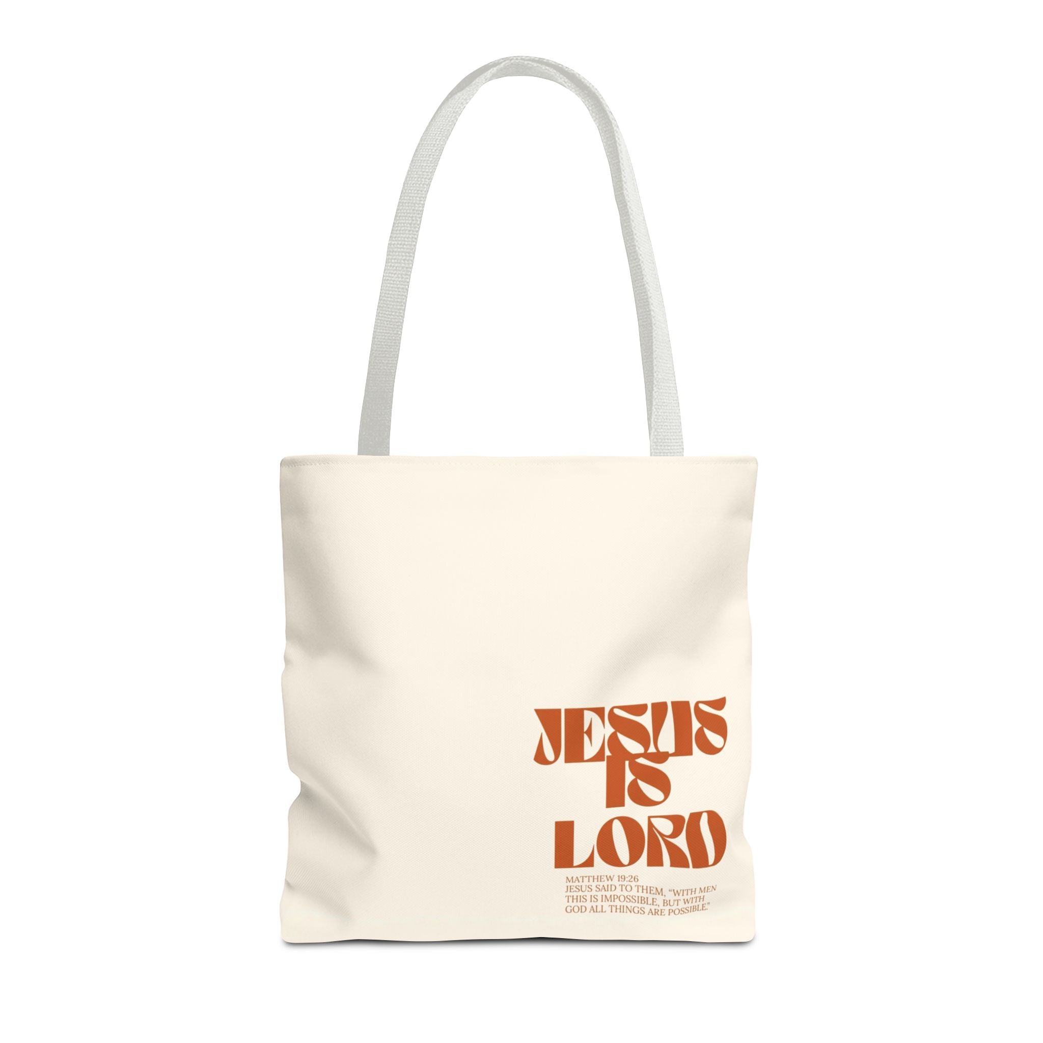 "Jesus Is Lord" Tote Bag — Faith-Based Christian Quote Everyday Tote