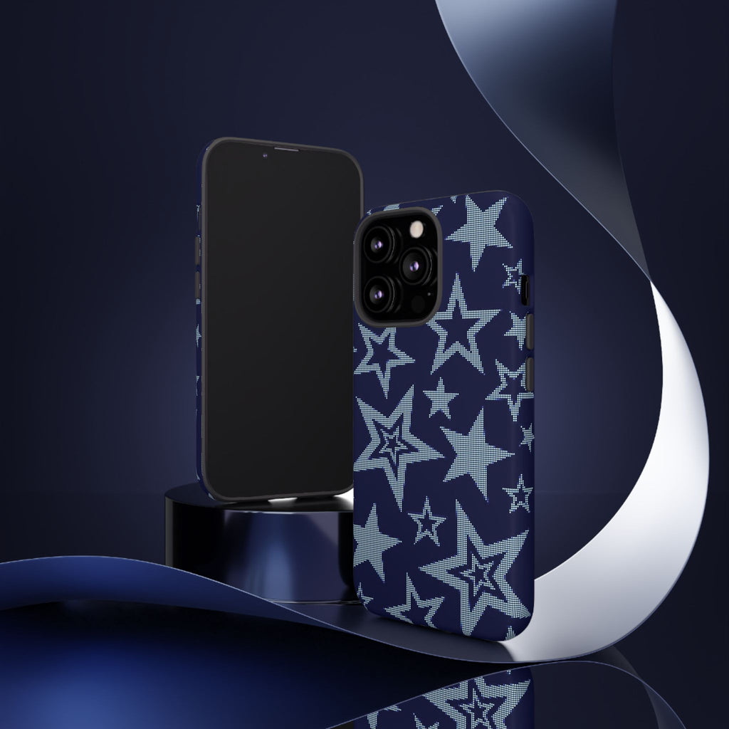 Navy Star Pattern Tough iPhone Case
