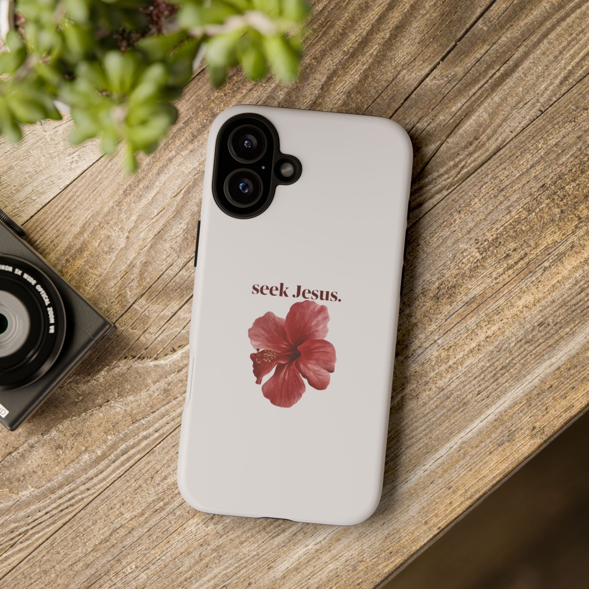 "seek Jesus." Floral Tough Protective Case