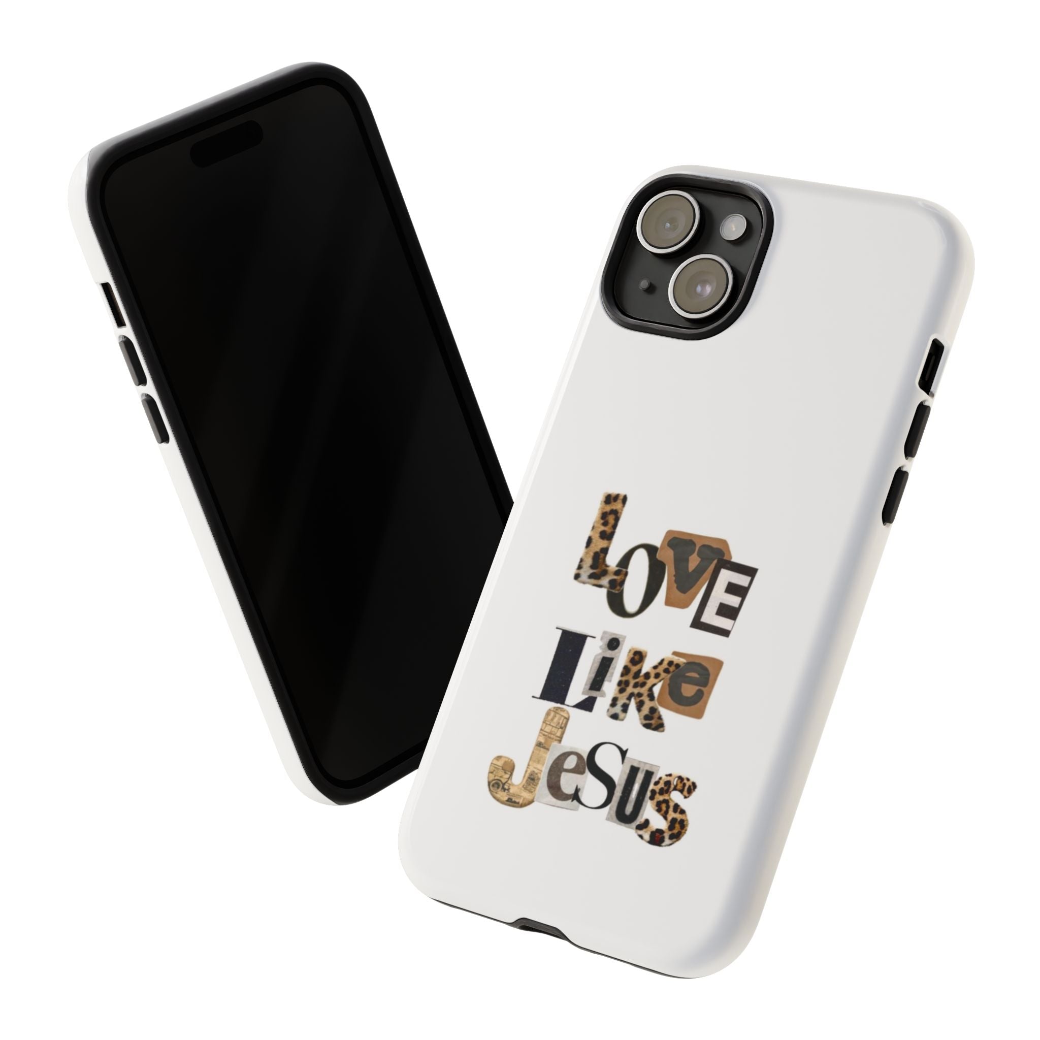"Love Like Jesus" Leopard Print Christian Tough Phone Case
