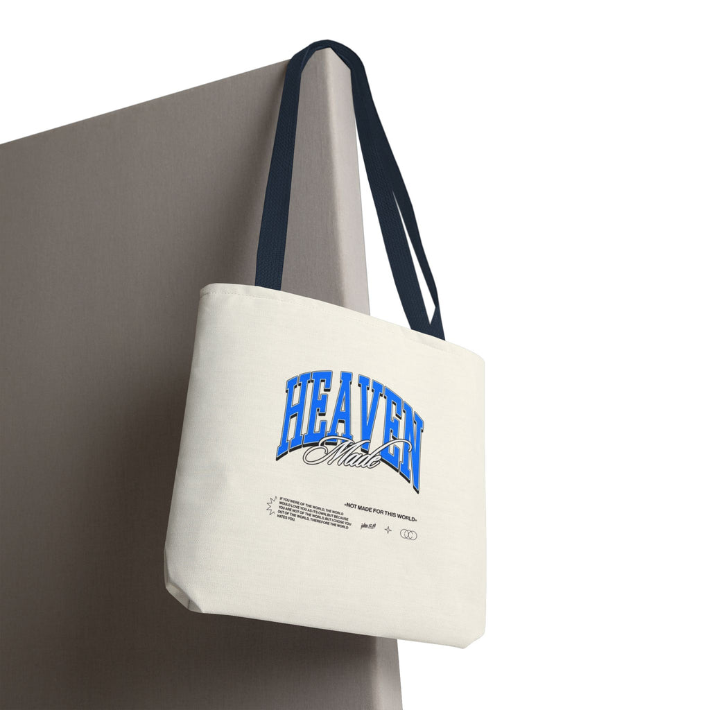Heaven Music Tote Bag - Retro Blue Graphic All-Over Print