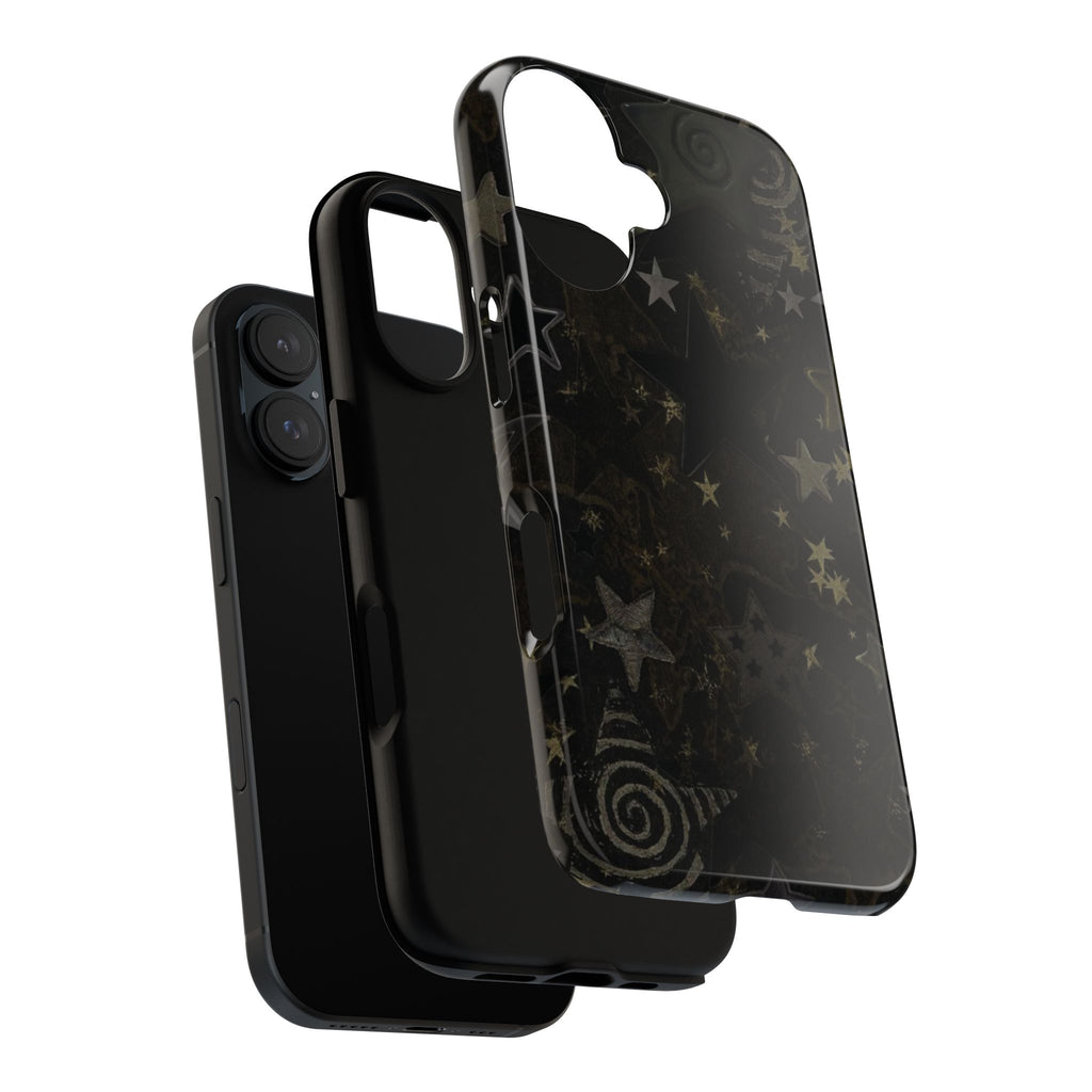 Black Starry iPhone Case – Protective Tough Case with Subtle Galaxy Pattern