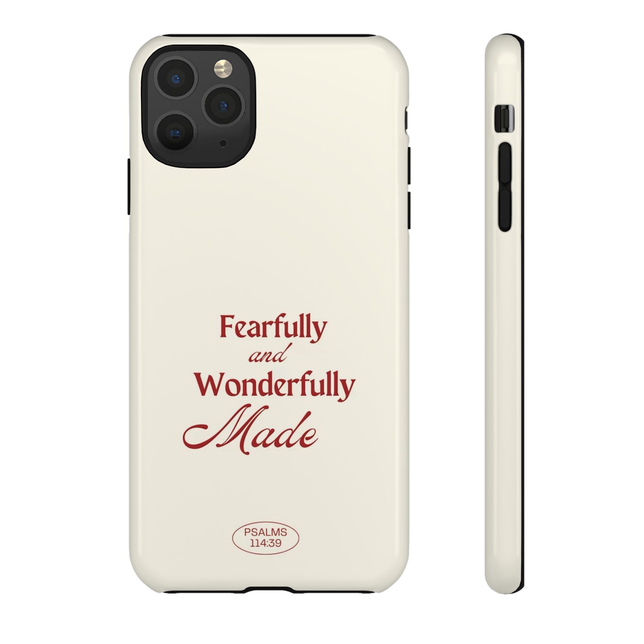 Tough Phone Case — "Fearfully and Wonderfully Made" Christian Scripture Protective Case