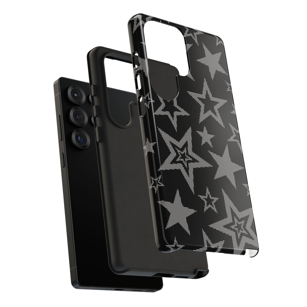 Black Star Pattern Tough Phone Case — Durable Protective Phone Cover