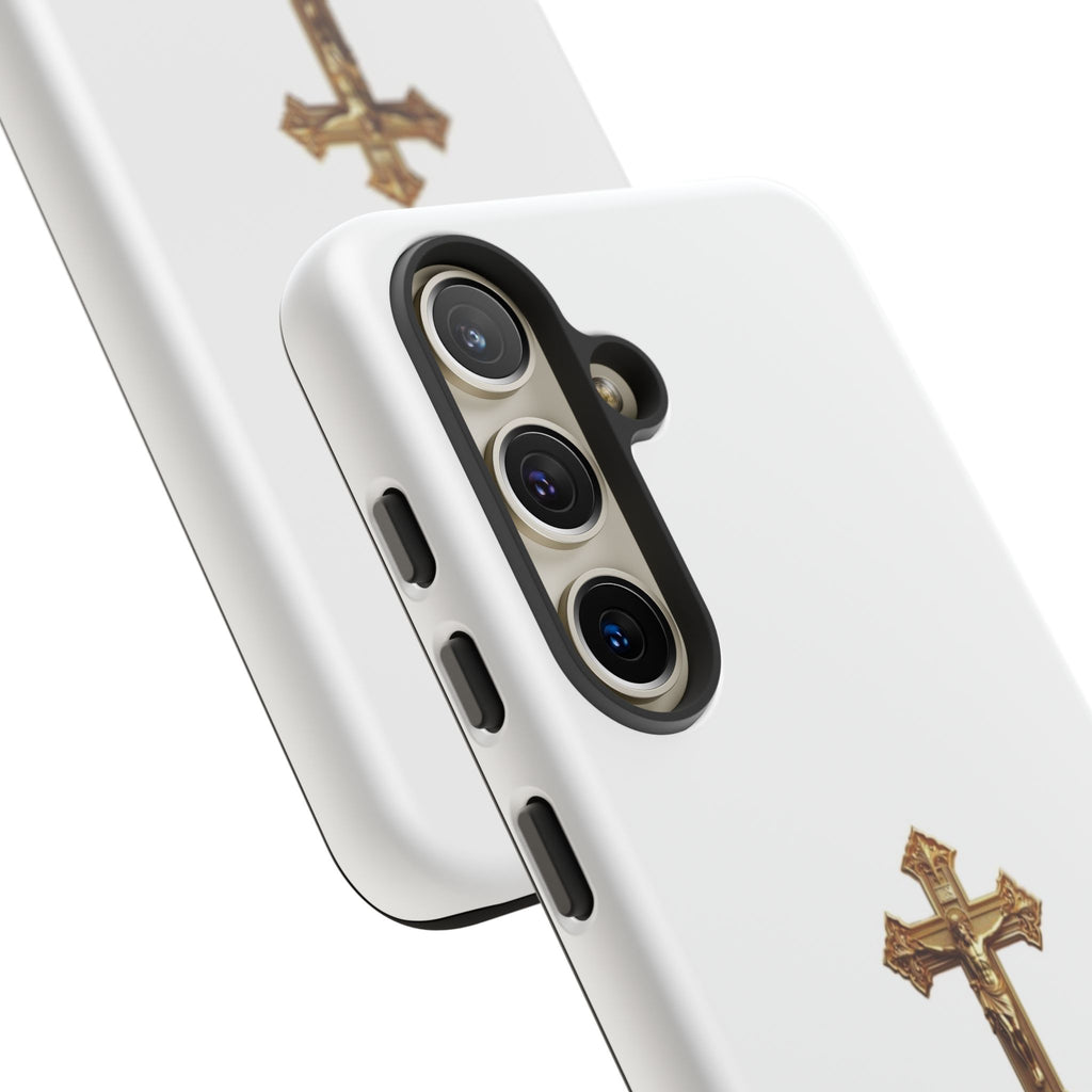 Gold Cross Tough Phone Case | Protective Cover