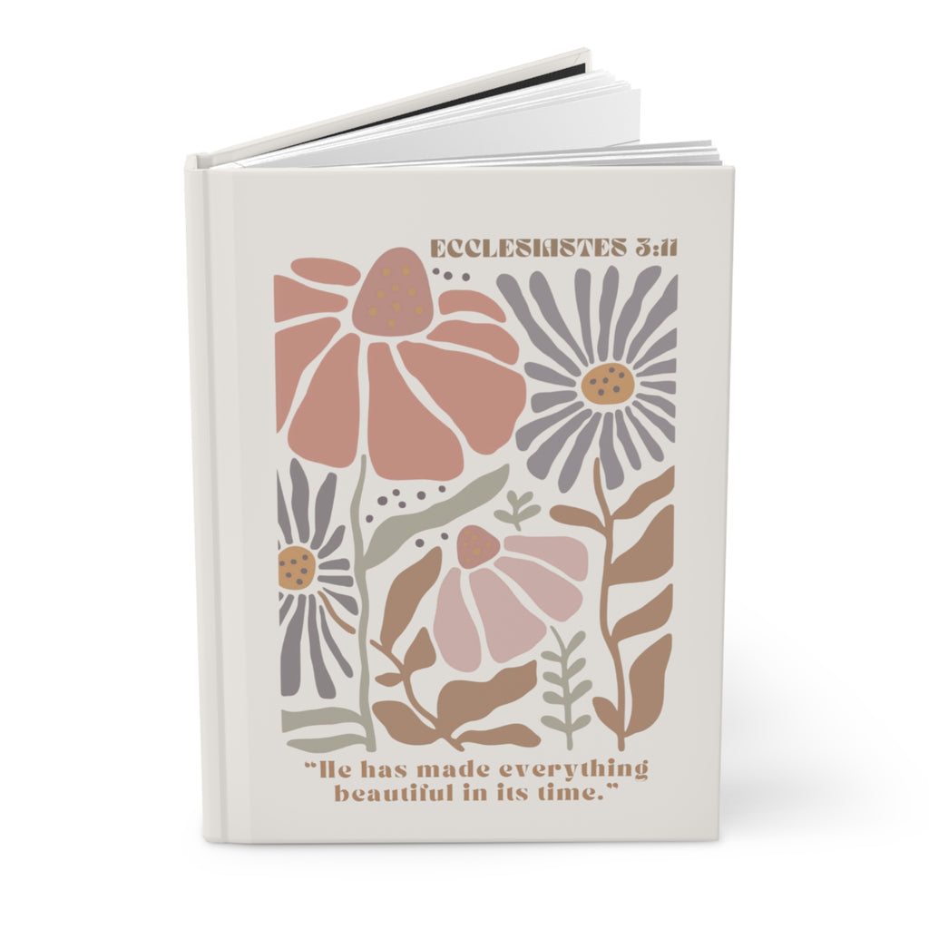 Hardcover Journal — Ecclesiastes 3:11 Floral Inspirational Notebook