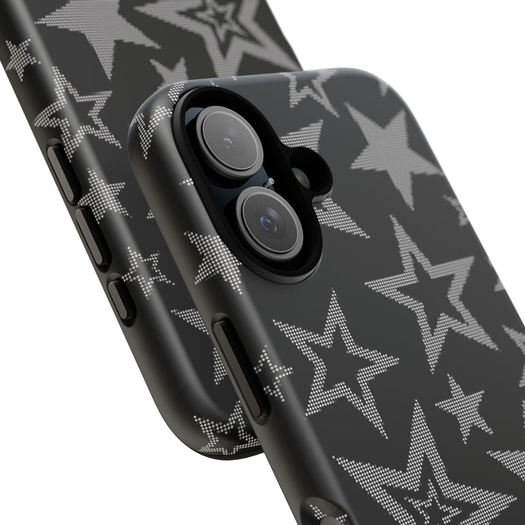 Black Star Pattern Tough Phone Case — Durable Protective Phone Cover
