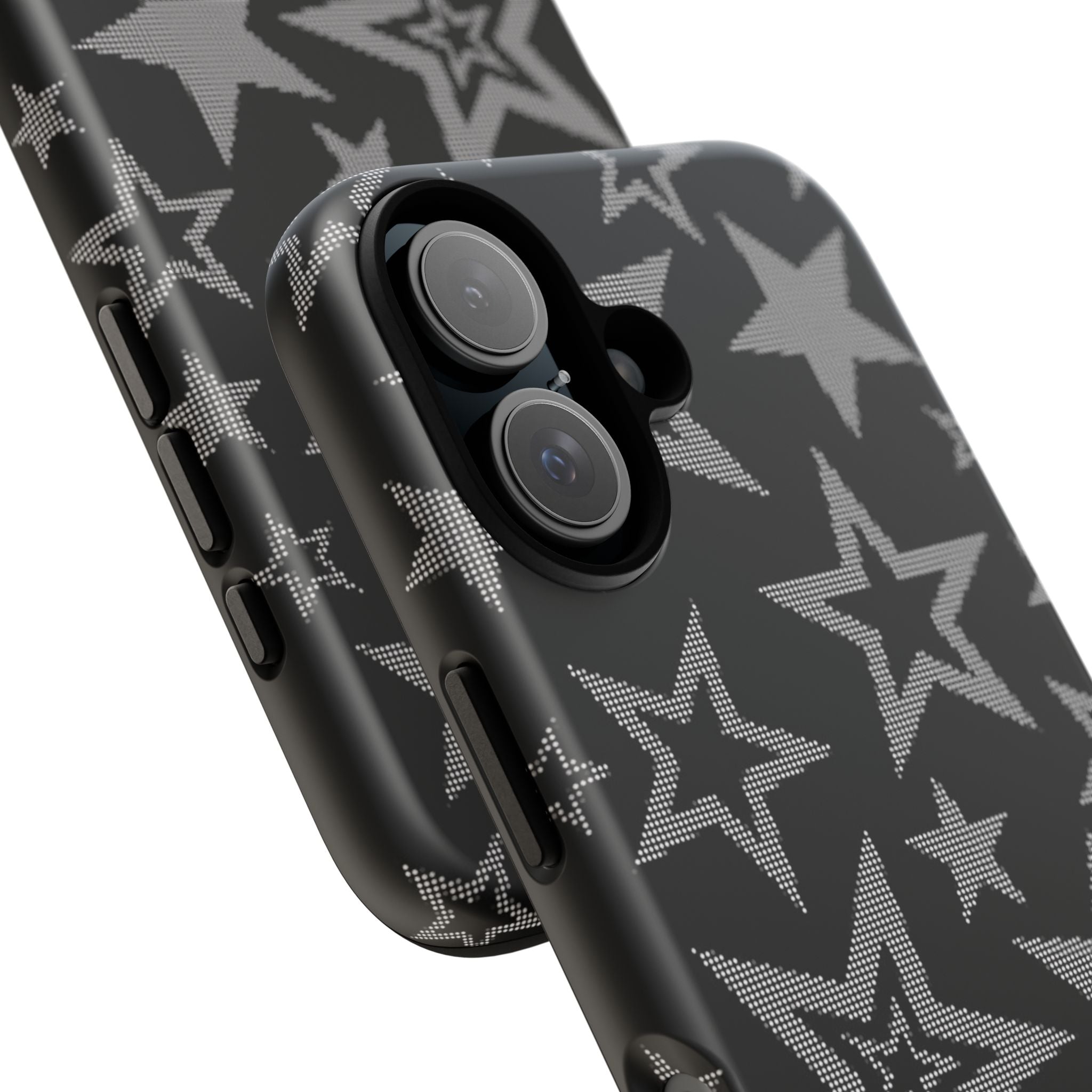 Black Star Pattern Tough Phone Case — Durable Protective Phone Cover