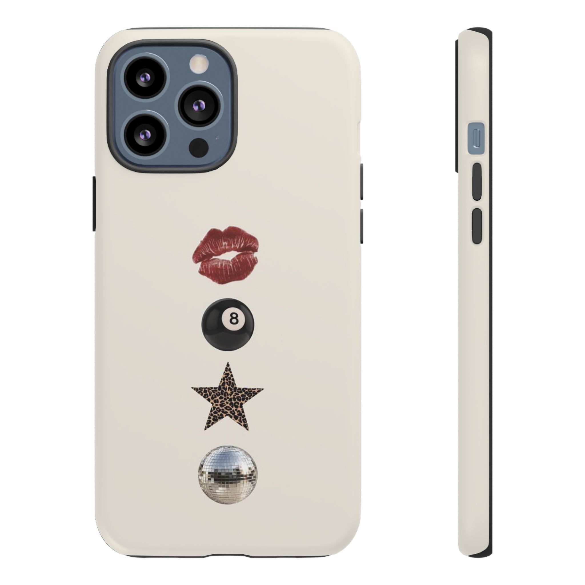 Kiss 8-Ball Star iPhone Case – Trendy Minimalist Protective Cover