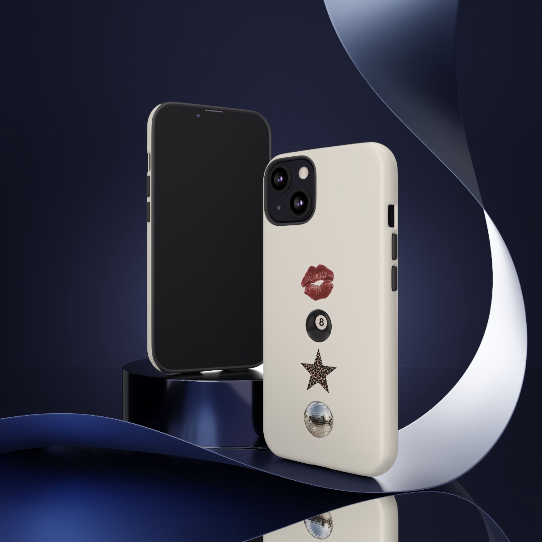 Kiss 8-Ball Star iPhone Case – Trendy Minimalist Protective Cover