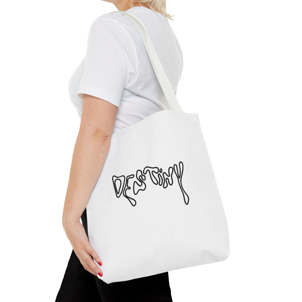 Destiny Script Tote Bag – Minimalist Graphic Canvas Tote
