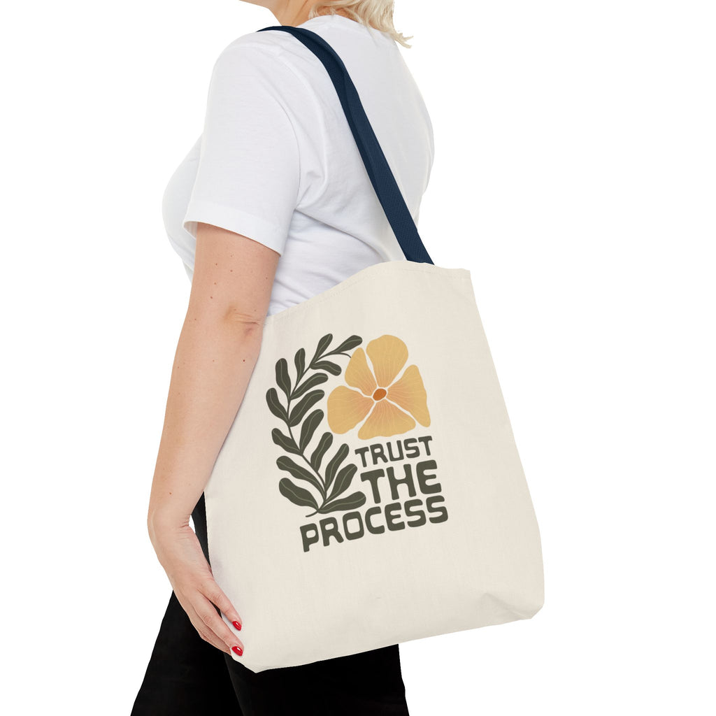 Trust The Process Floral Tote Bag — Inspirational Canvas Shopper