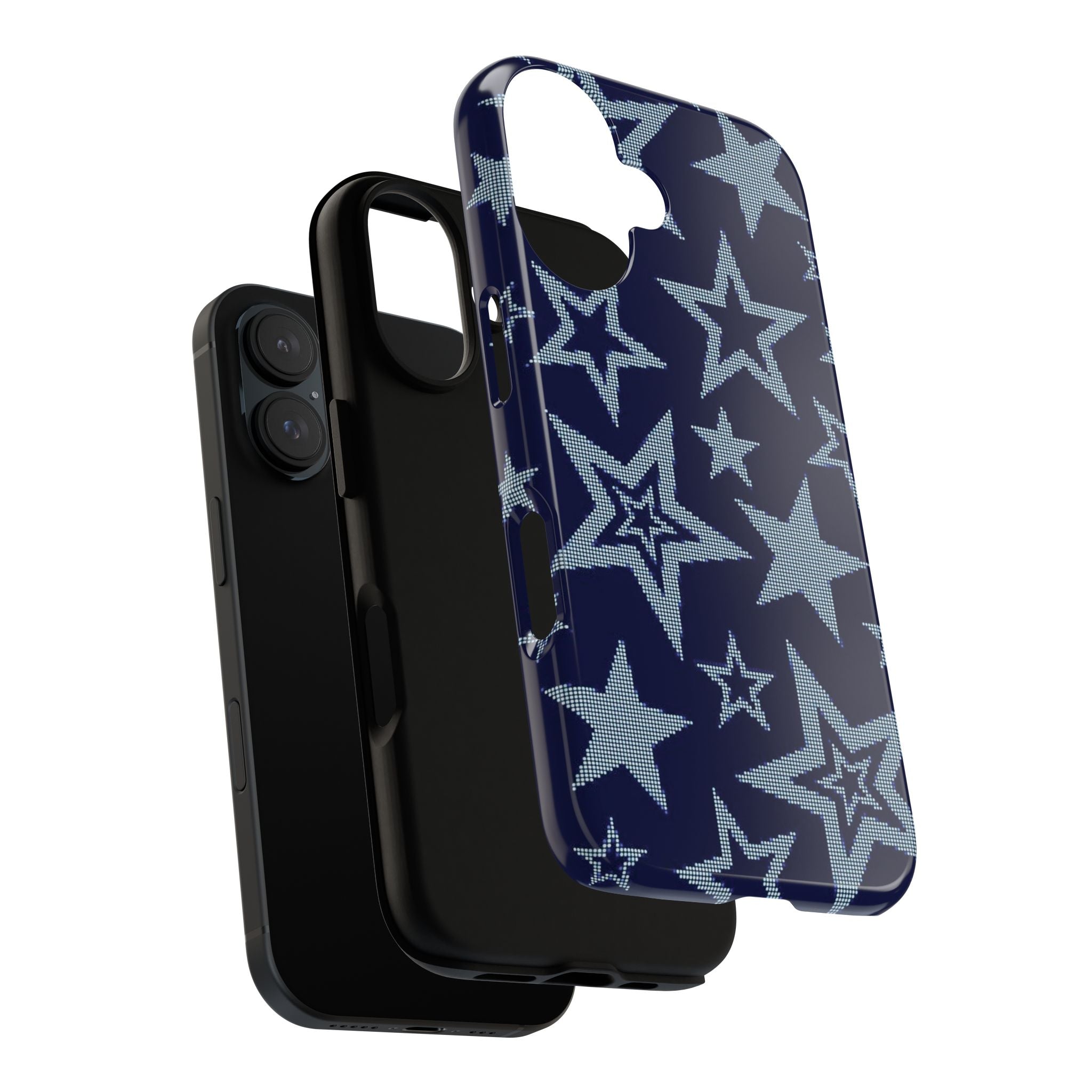 Navy Star Pattern Tough iPhone Case