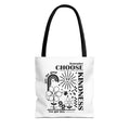 Choose Kindness Tote Bag — Inspirational Floral Rainbow Canvas Market Tote