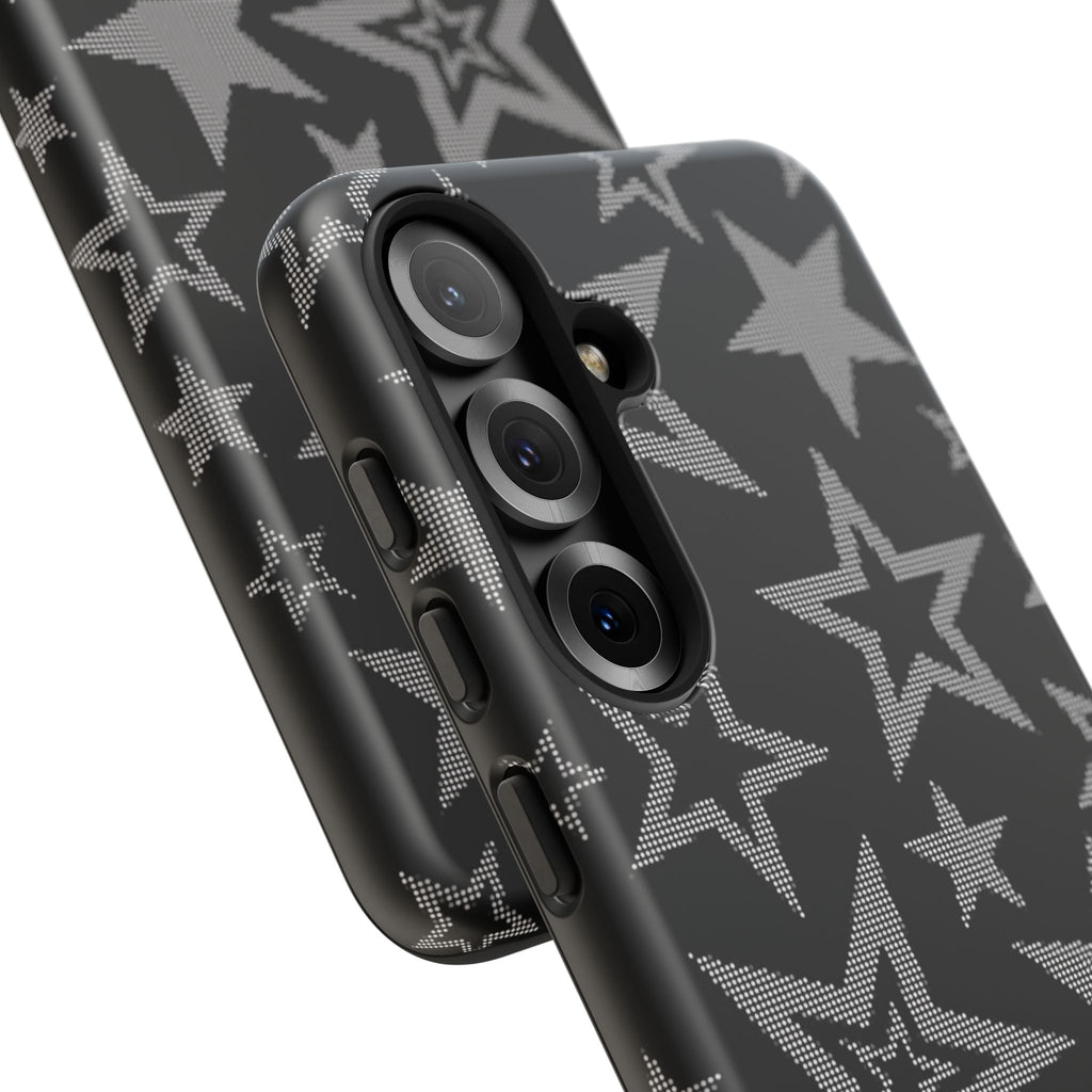 Black Star Pattern Tough Phone Case — Durable Protective Phone Cover