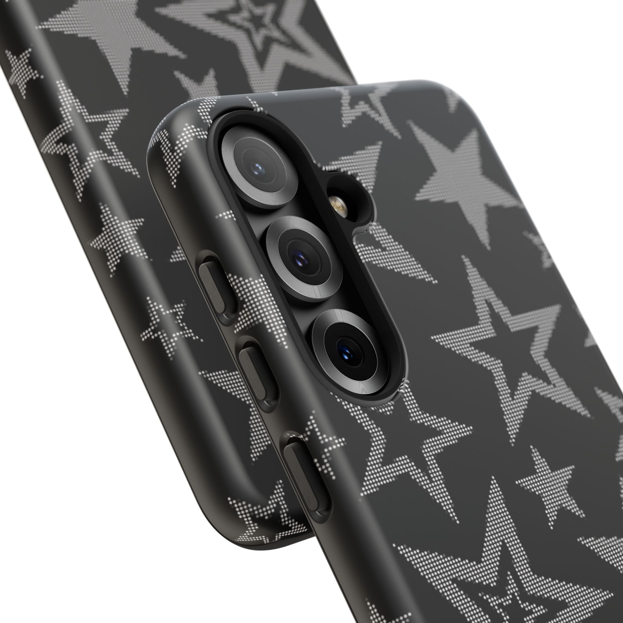 Black Star Pattern Tough Phone Case — Durable Protective Phone Cover