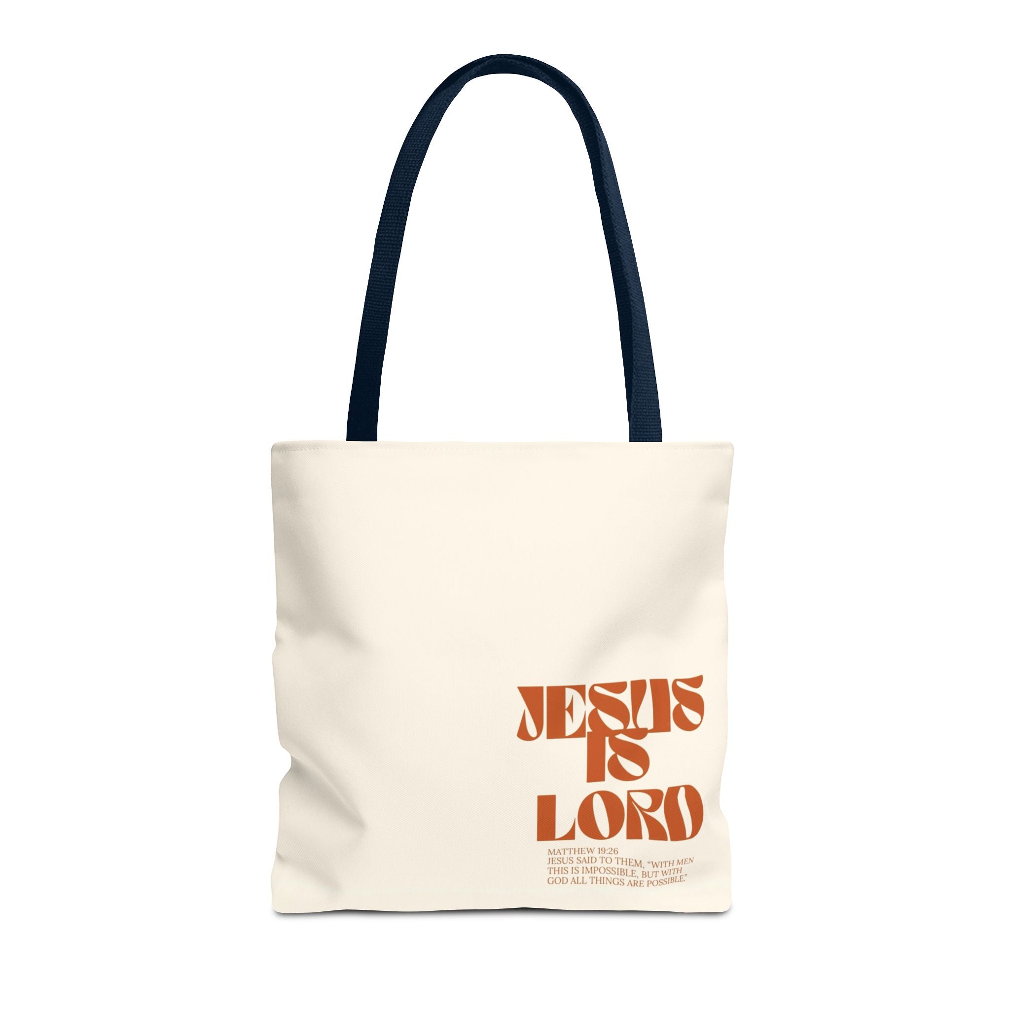 "Jesus Is Lord" Tote Bag — Faith-Based Christian Quote Everyday Tote