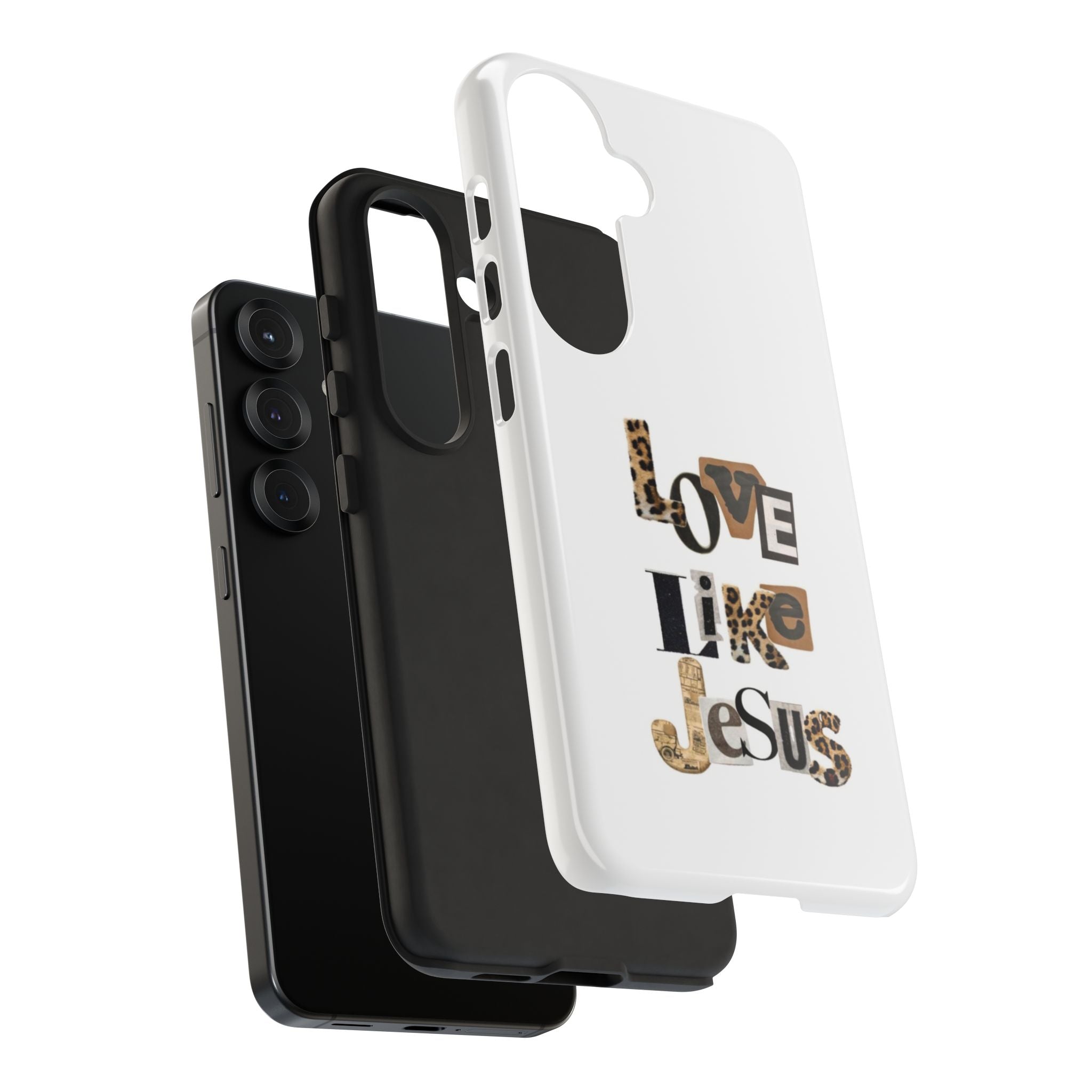 "Love Like Jesus" Leopard Print Christian Tough Phone Case