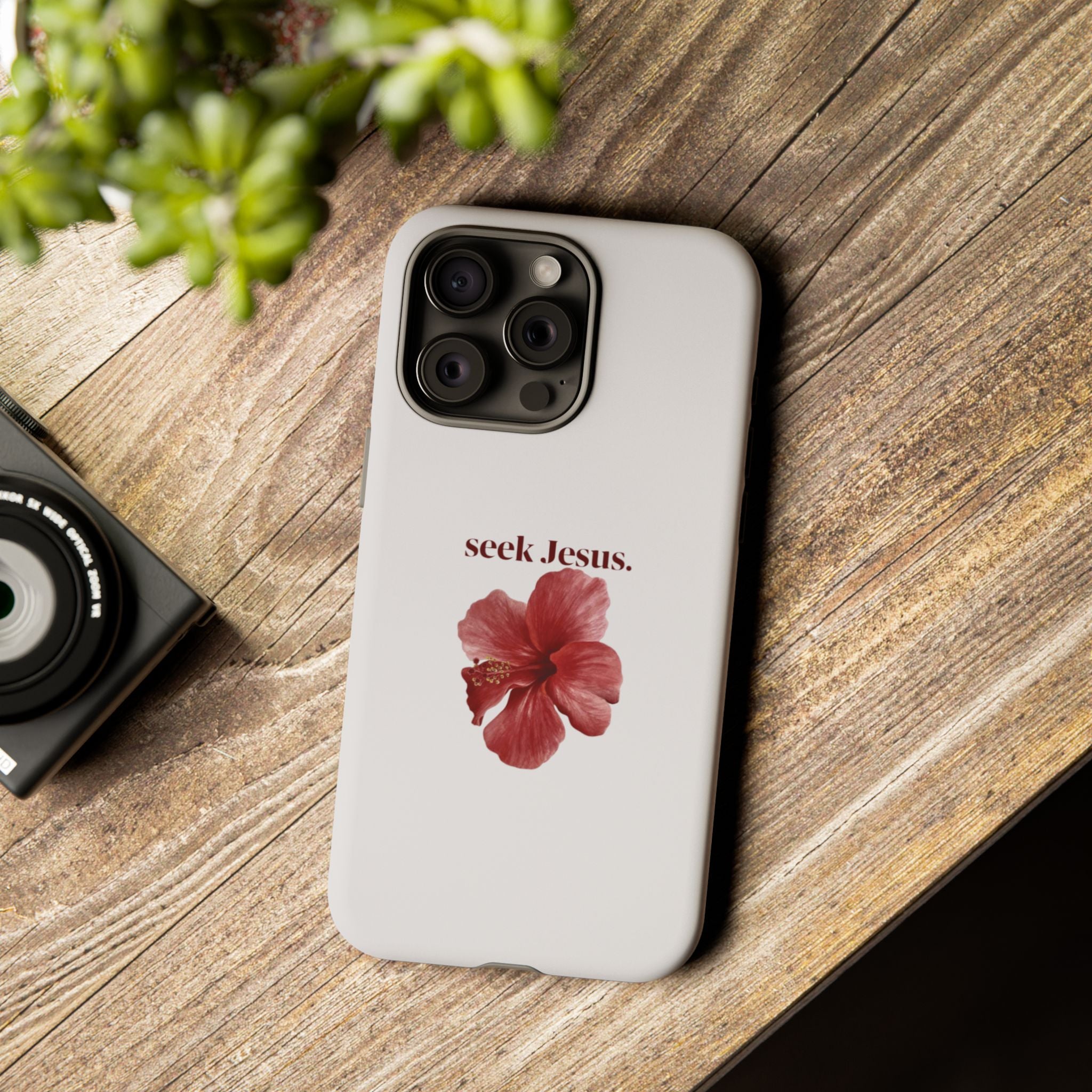 "seek Jesus." Floral Tough Protective Case