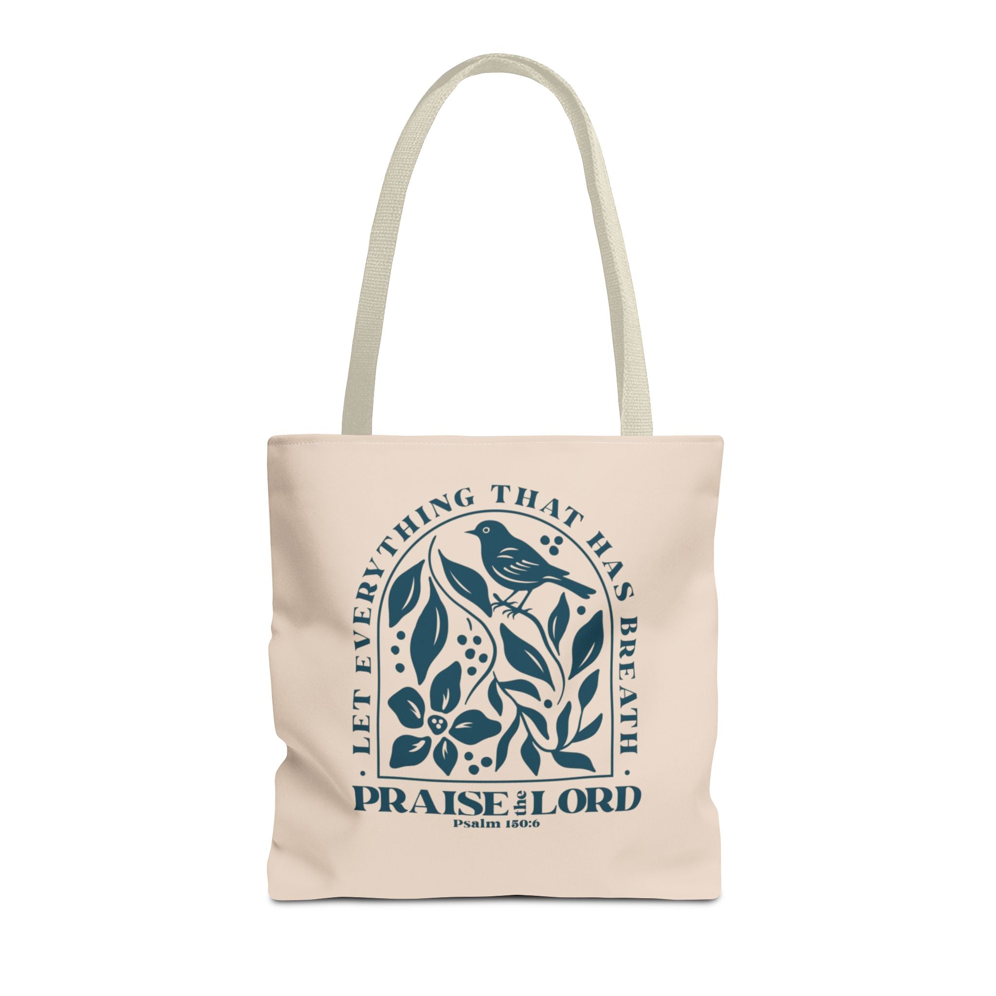 "Praise the Lord" Floral Psalm 150:6 Tote Bag