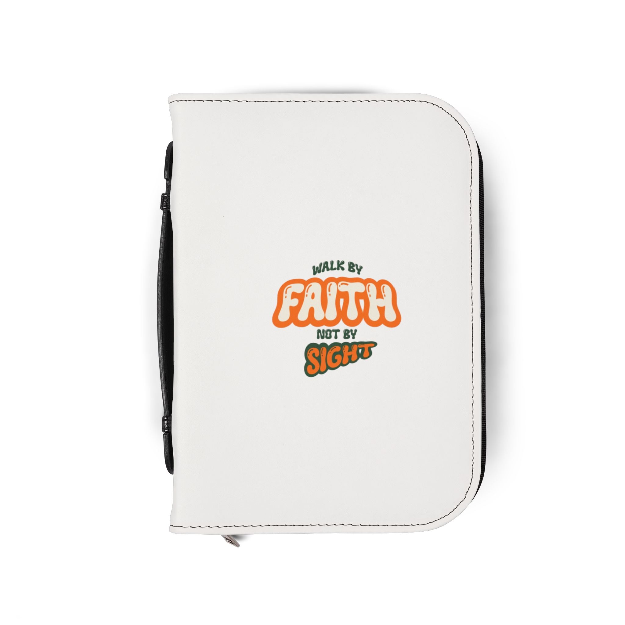 Bible Cover — "Walk by Faith Not by Sight" Zippered Scripture Organizer