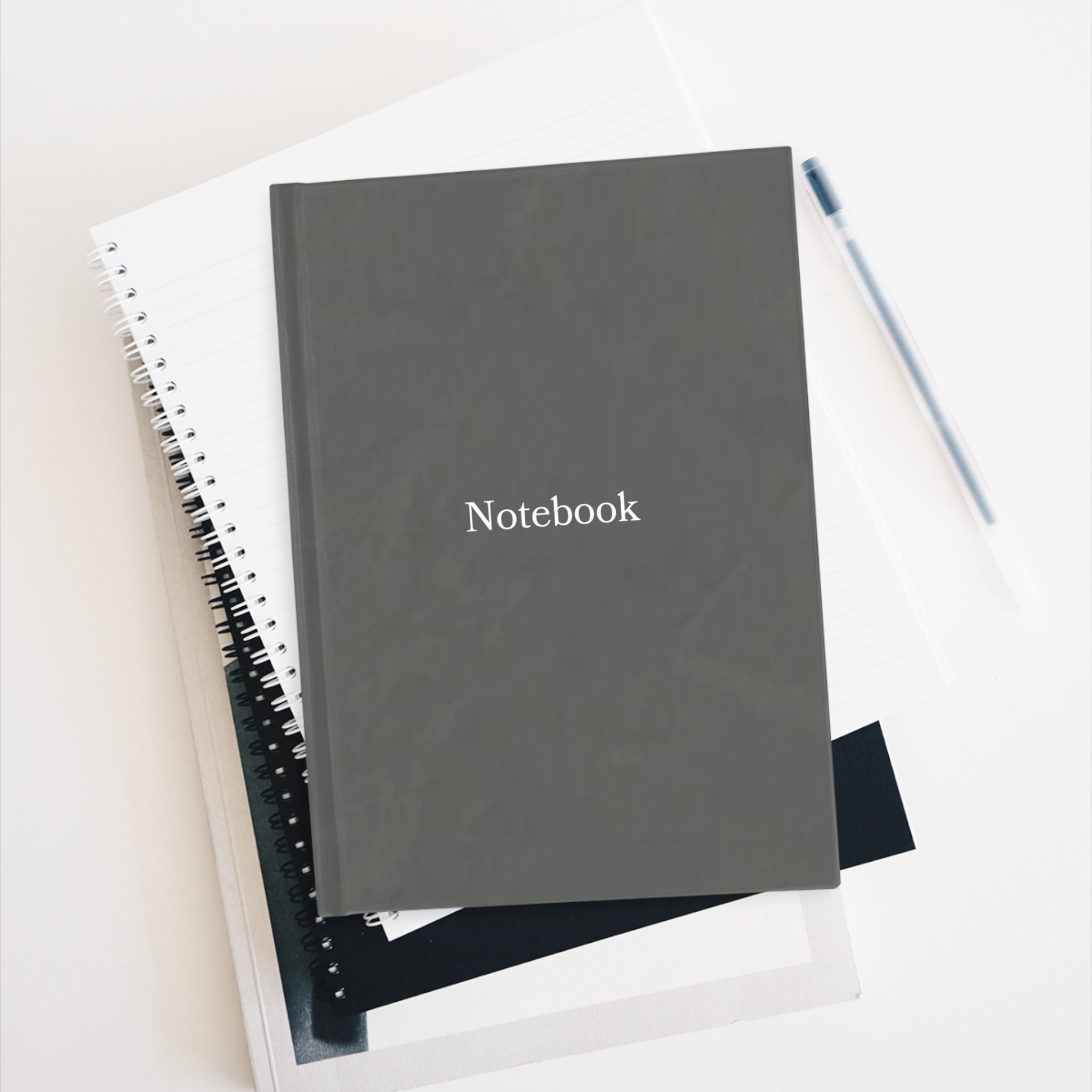 Ruled Notebook Journal — Minimal Gray "Notebook" Hardcover