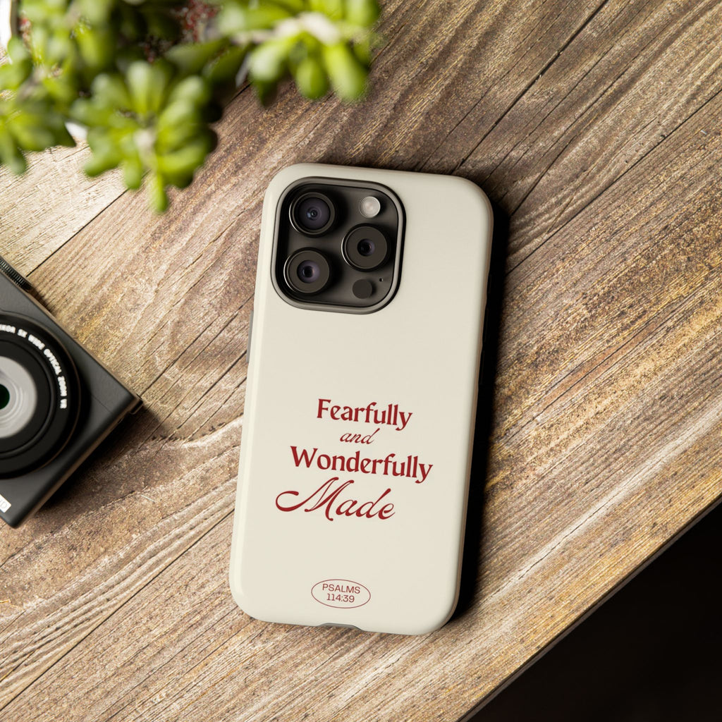 Tough Phone Case — "Fearfully and Wonderfully Made" Christian Scripture Protective Case