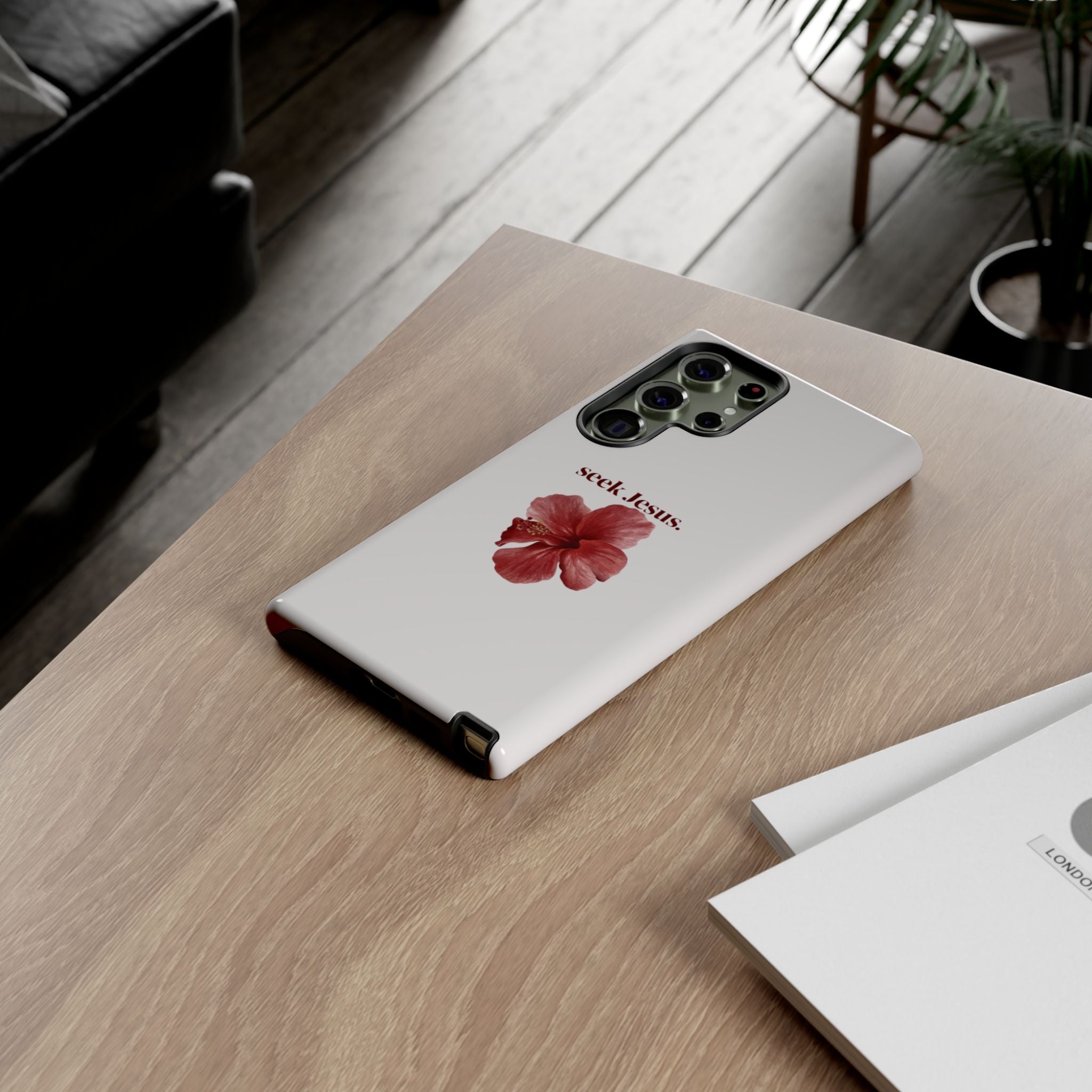 "seek Jesus." Floral Tough Protective Case