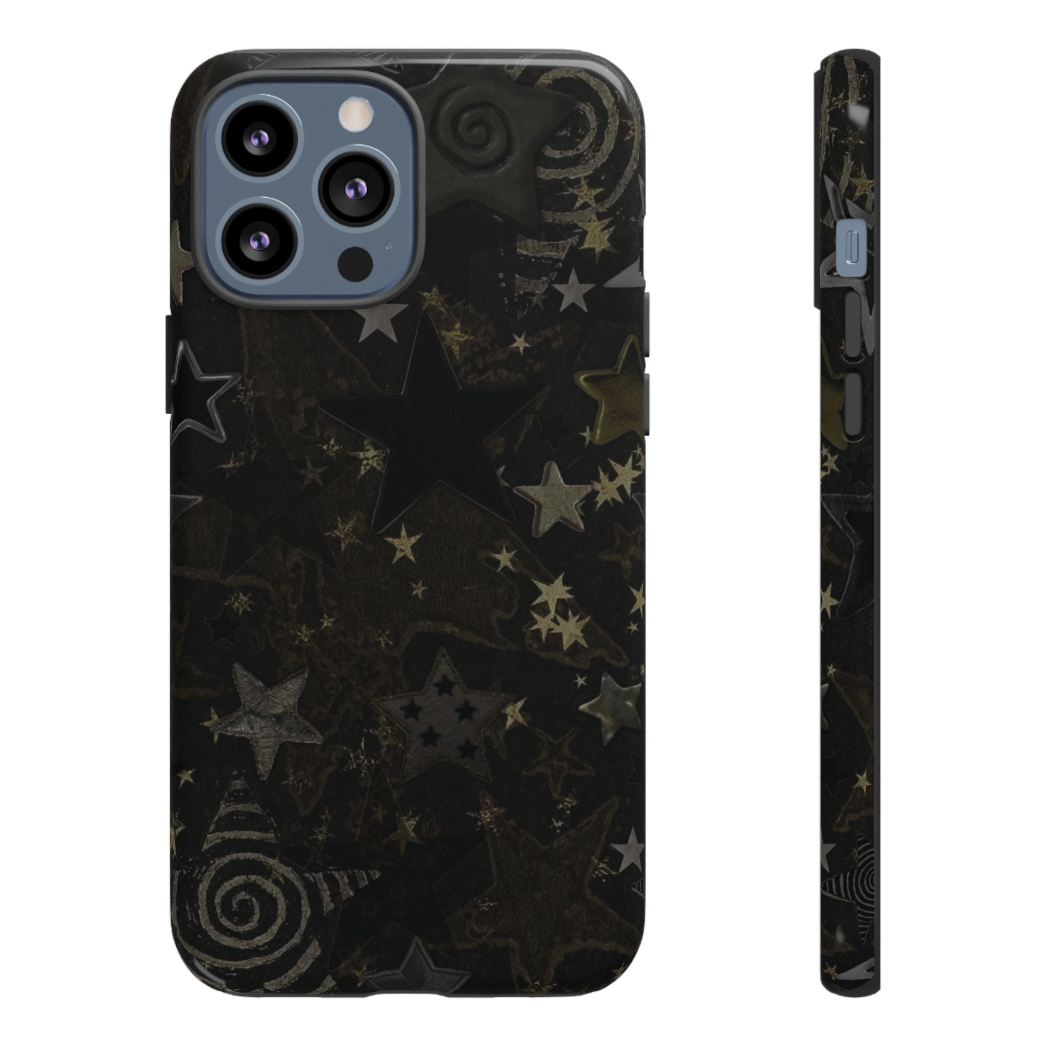 Black Starry iPhone Case – Protective Tough Case with Subtle Galaxy Pattern