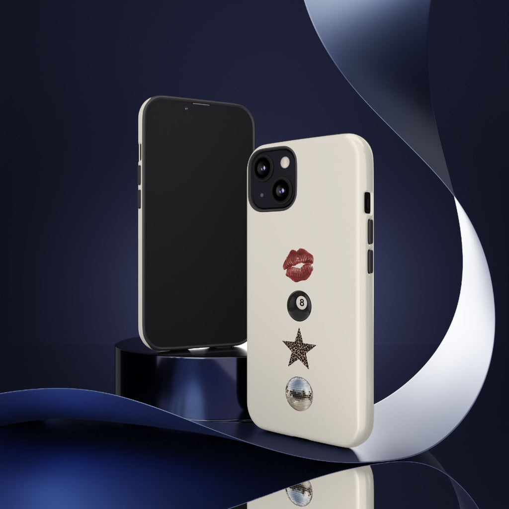 Kiss 8-Ball Star iPhone Case – Trendy Minimalist Protective Cover