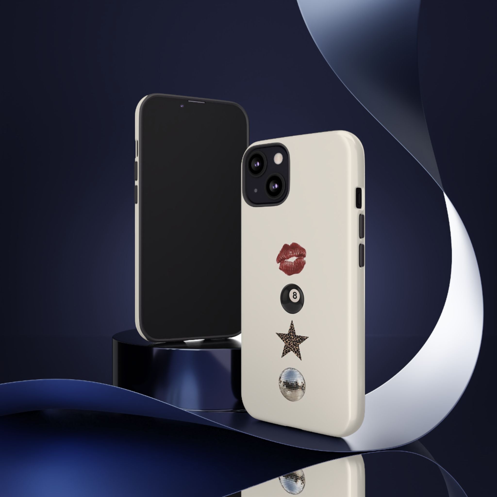 Kiss 8-Ball Star iPhone Case – Trendy Minimalist Protective Cover