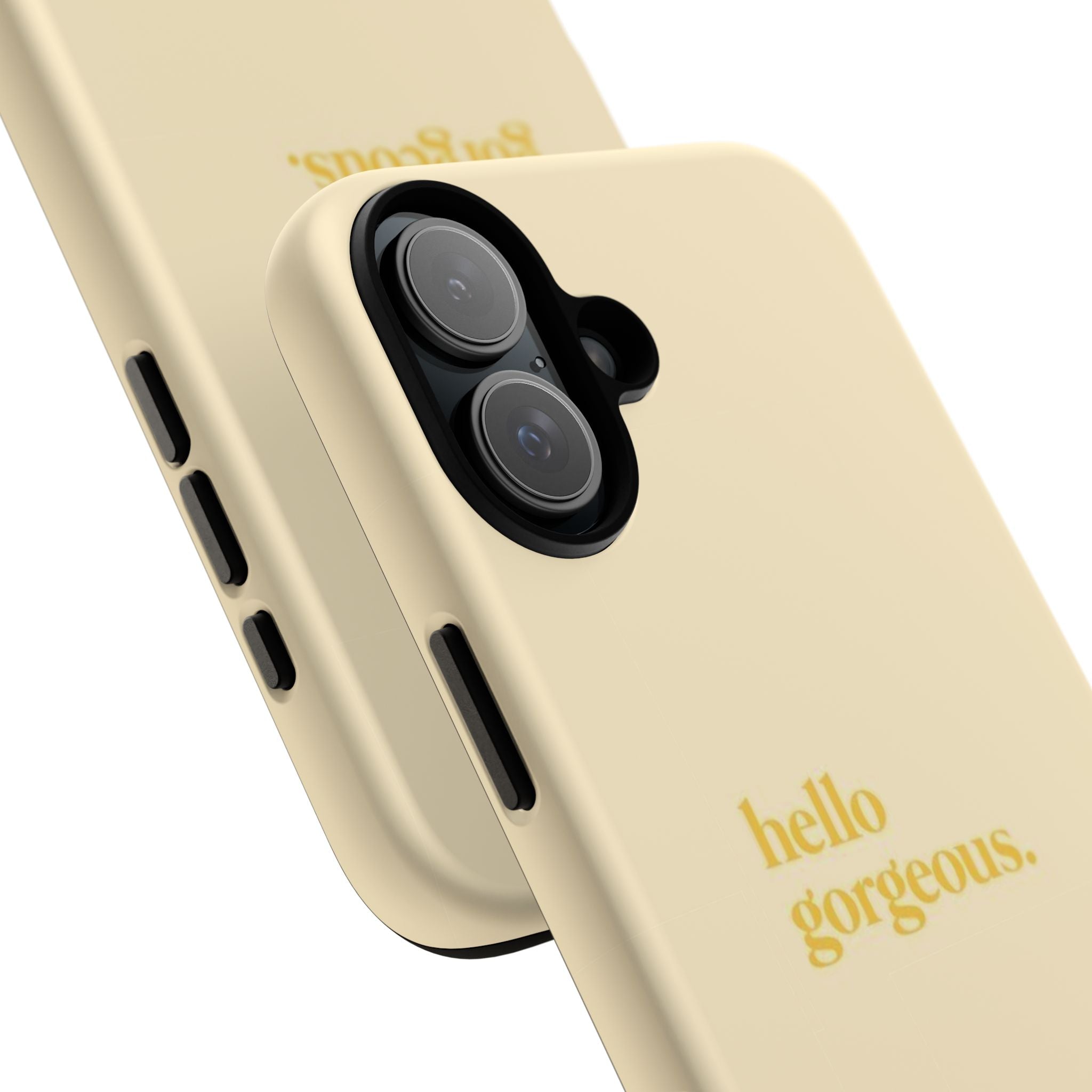 Hello Gorgeous iPhone Case — Cream Tough Protective Cover