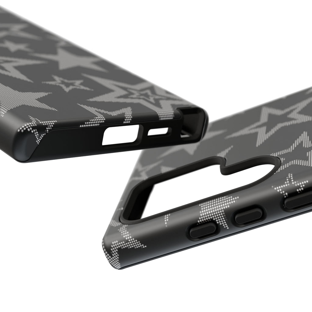 Black Star Pattern Tough Phone Case — Durable Protective Phone Cover