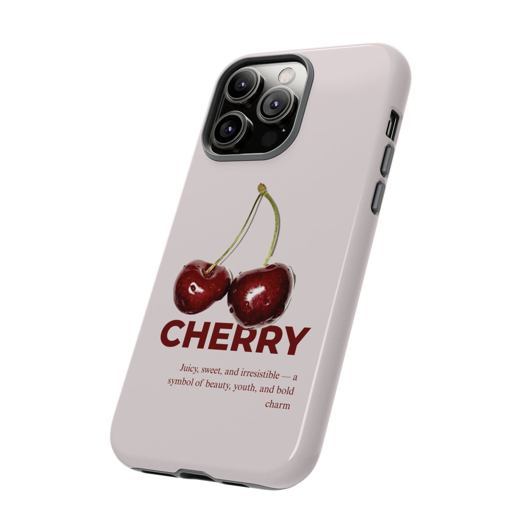 Cherry Vintage iPhone Case — Retro Cherry Illustration with 'CHERRY' Text